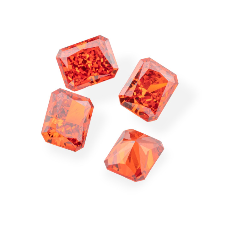 Gem Synthetic Corundum Created Corundum Rectangular Cut 8x10mm 2pcs Ruby