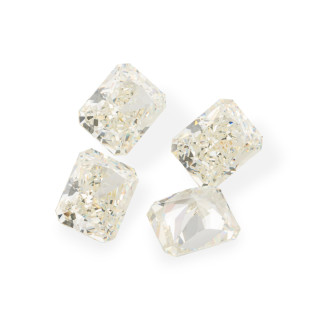 Gemma Corindone Sintetico Created Corundum Taglio Rettangolare 8x10mm 4pz Diamond White