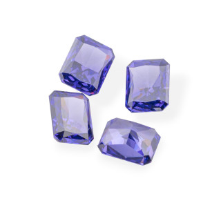 Gemma Corindone Sintetico Created Corundum Taglio Rettangolare 8x10mm 4pz Viola