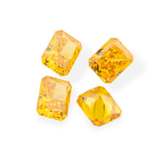 Gemma Corindone Sintetico Created Corundum Taglio Rettangolare 8x10mm 4pz Yellow Topaz