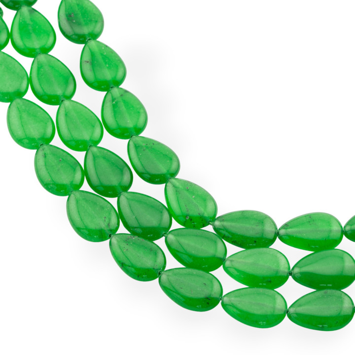 Jade Economic Line Smooth Flat Drop 13x18mm Green