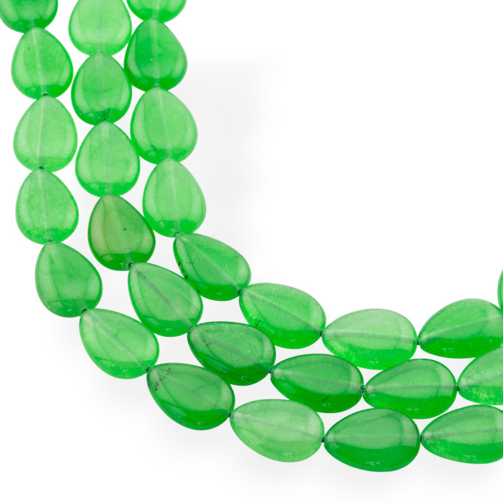 Giada Línea Económica Gota Plana Lisa 13x18mm Verde Claro