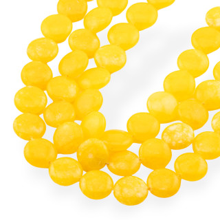 Jade Economic Line Pièce Ronde Plate Lisse 15mm Jaune