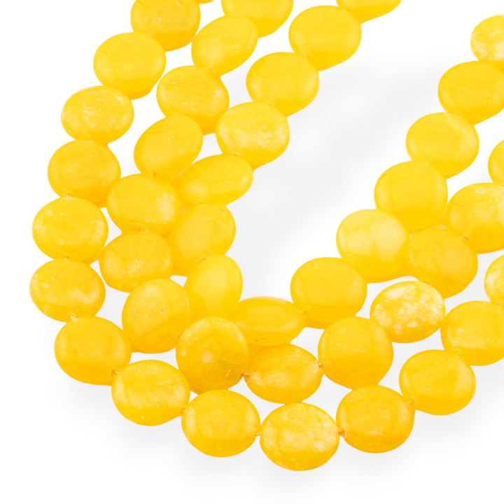 Moneda Jade Línea Económica Redonda Plana Lisa 15mm Amarillo