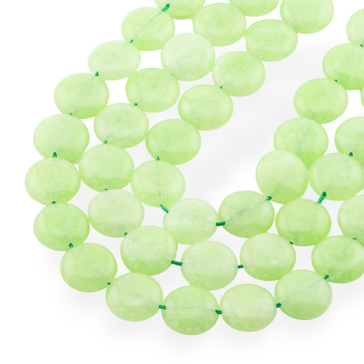 Moneda Jade Línea Económica Redonda Plana Lisa 15mm Verde Claro