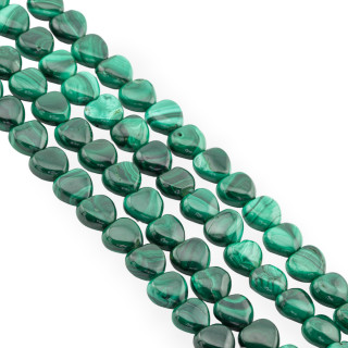 Malachite Coeur Plat 11mm Foncé