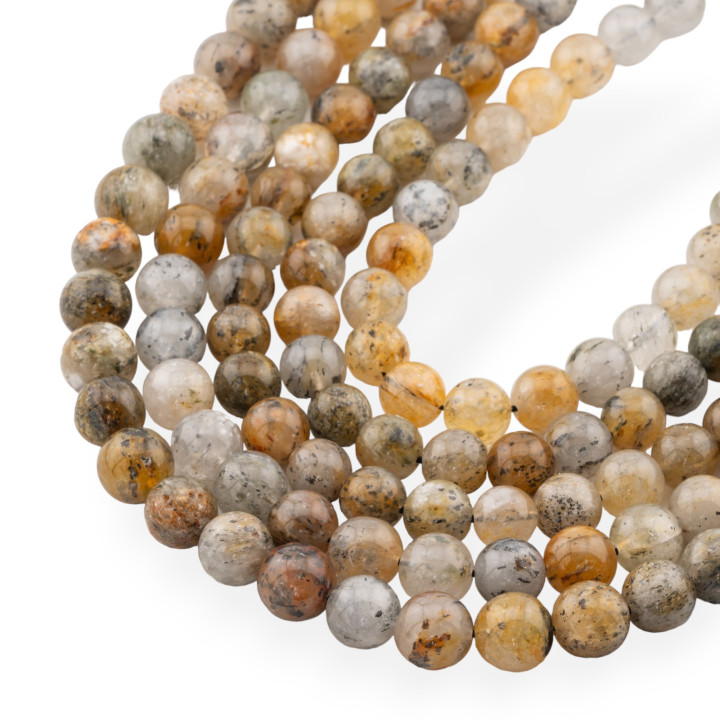 Rutilated Quartz Fancy Round Smooth 9mm