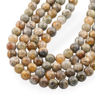 Fancy Rutilated Quartz Round Smooth 10mm Dark