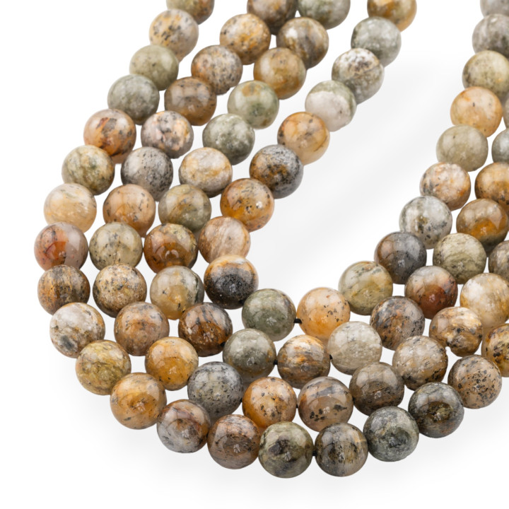 Fancy Rutilated Quartz Round Smooth 10mm Dark