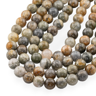 Fancy Rutilated Quartz Round Smooth 11mm Dark