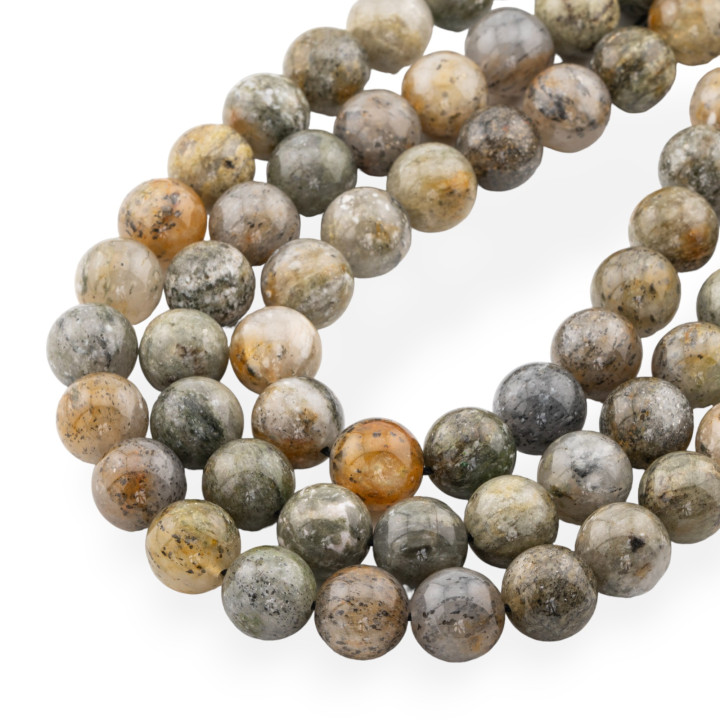 Quarzo Rutilato Fancy Tondo Liscio 12mm Scuro