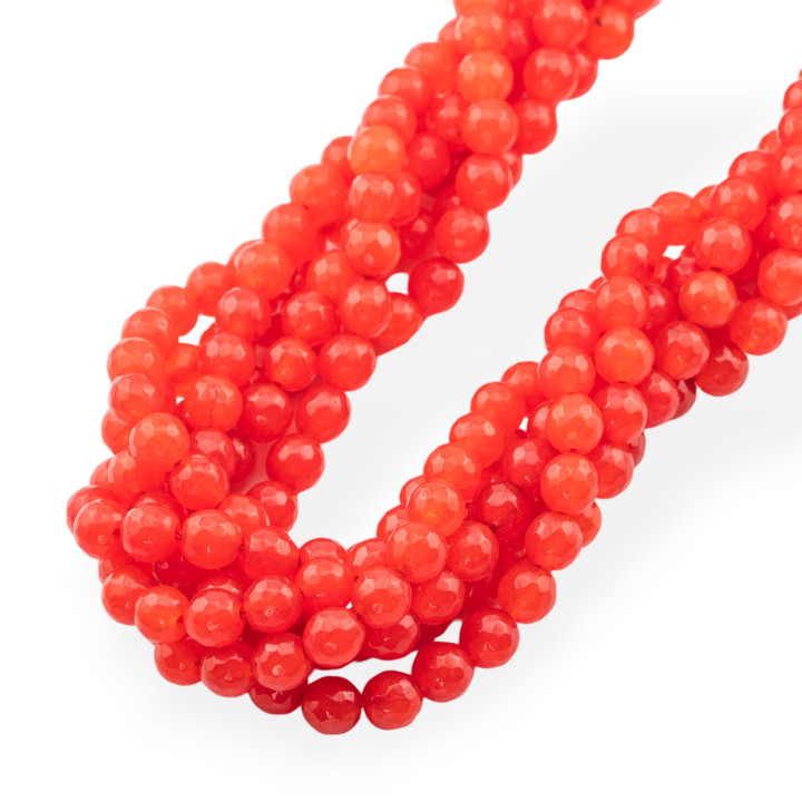 Giada Giadeite Colorata Linea Economica Sfaccettato  6mm Rosso CHiaro