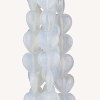 Flaches Herz aus synthetischem Opal, 14 mm