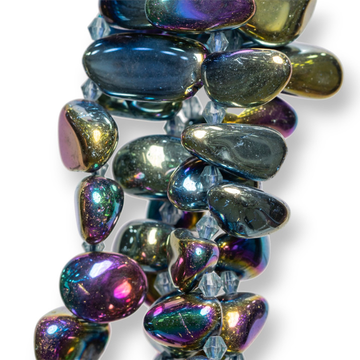 Galvanized Tumbled Stone Rock Crystal 10-20mm Peacock