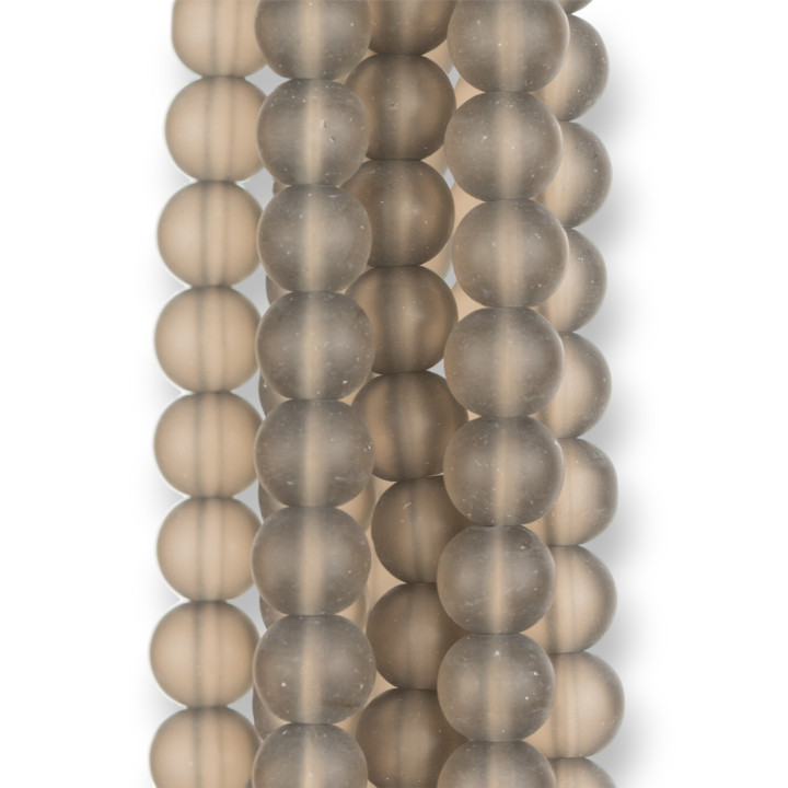 Agate Gray Satin (Matte) Smooth Round 8mm