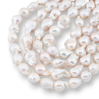 Perles de rivière baroques en forme de larme (NQS) 80-85gr Blanc