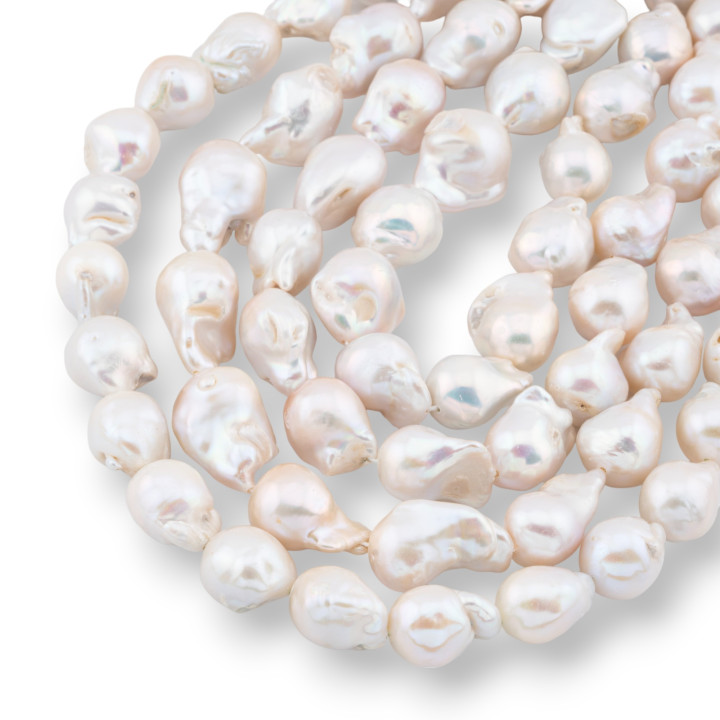 Perle Di Fiume Barocche A Goccia (NQS) 80-85gr 11-15mm Bianco