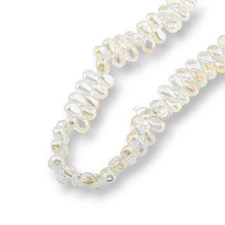 Smooth Briolette Drops Crystal Beads 9x6mm Ανοιχτό κίτρινο