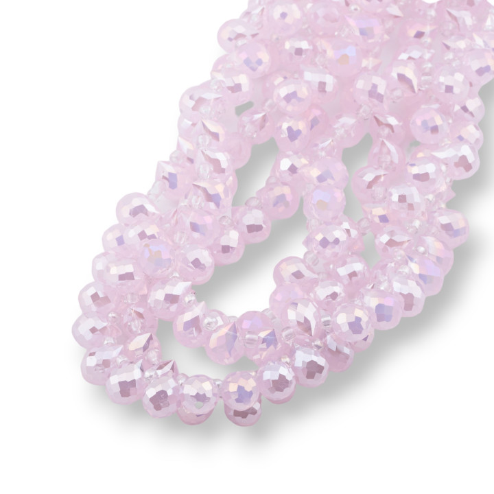 Crystal Beads Drops Briolette Faceted 10x8mm Light Pink