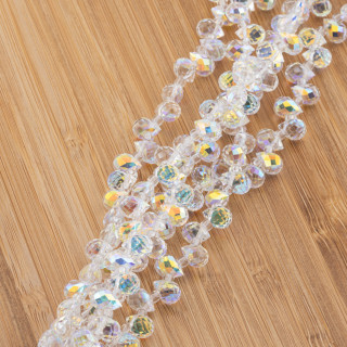 Crystal Beads Faceted Briolette Drops 8x6mm Λευκό ΑΒ