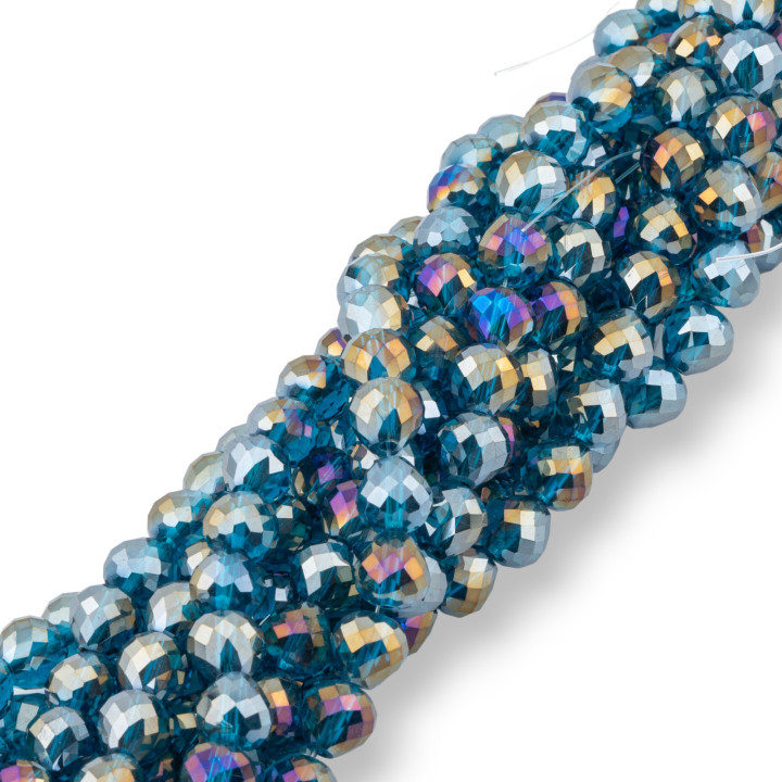 Perline Di Cristalli Gocce Briolette Sfaccettate 8x8mm AB