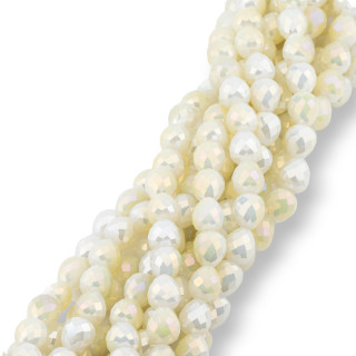 Crystal Beads Faceted Briolette Drops 8x8mm Ανοιχτό κίτρινο