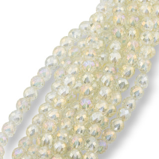 Perline Di Cristalli Gocce Briolette Sfaccettate 8x8mm Giallo Trasparente AB