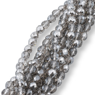 Cuentas de cristal Gotas Briolette facetadas 8x8mm Plata