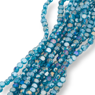 Perline Di Cristalli Tondo Piatto Sfaccettate 6mm Celeste AB