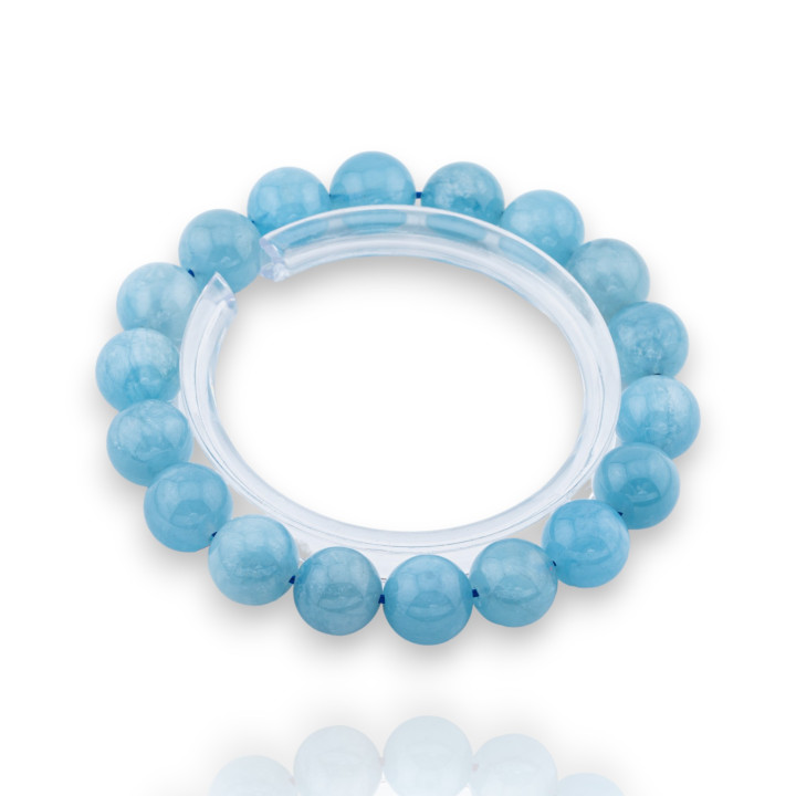 Smooth Round Milk Aquamarine Bracelet (ZSS) 11mm