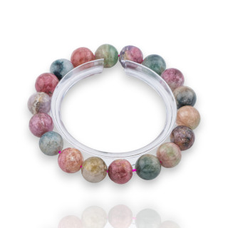 Multicolor Tourmaline Bracelet Raw Round Smooth (ZLE) 11mm