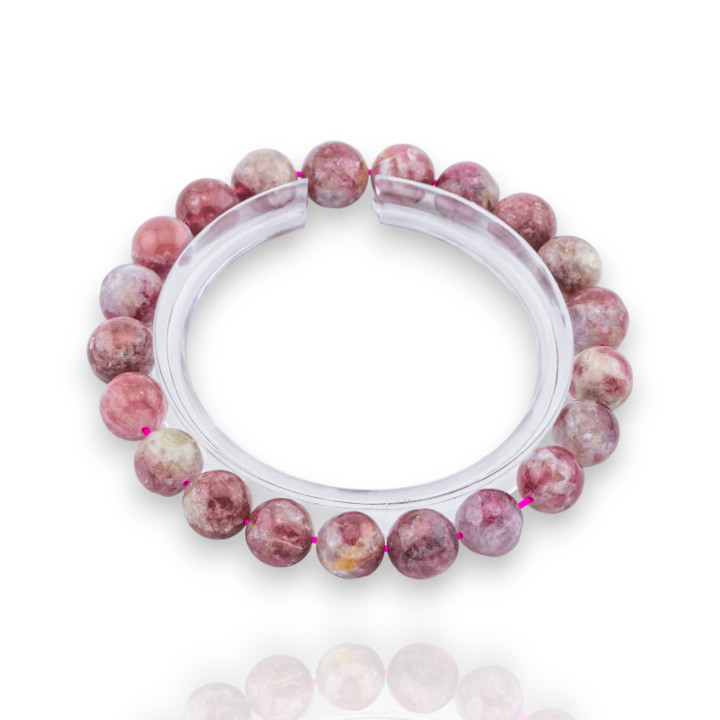 Smooth Round Red Tourmaline Bracelet (NQW) 09mm