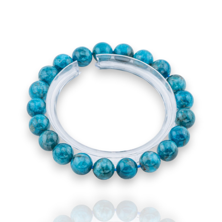 Pulsera Elástica Lisa Redonda Apatita (TPT) 9mm