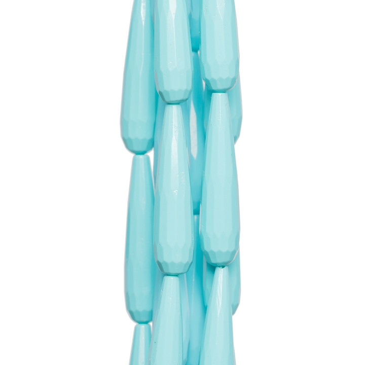 Pâte Turquoise Briolette Gouttes Facette 07x30mm