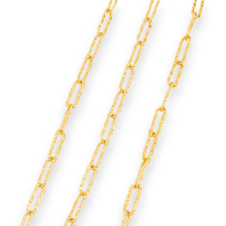 Messingkette als Meterware, 4 x 12,5 mm, 210 GW, 1 Meter Gold