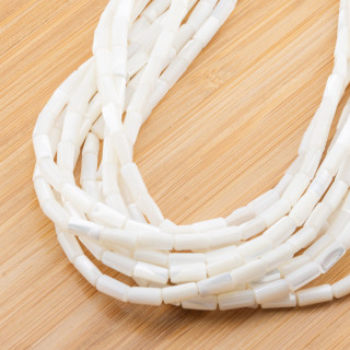 Cilindro Liso Nácar Blanco 4x8mm