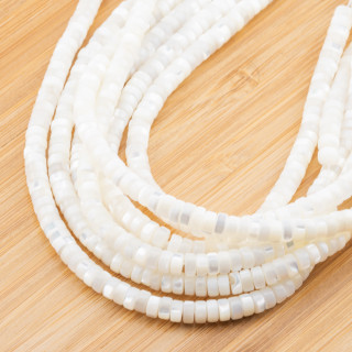 Madreperla Bianca Rondelle Liscio 5x3mm