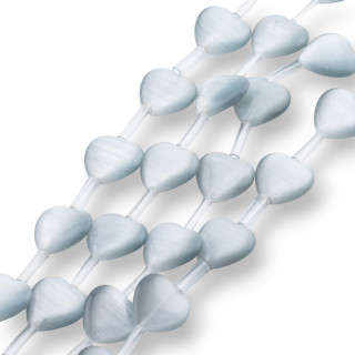 Cat's Eye Heart Flat 14mm Grey