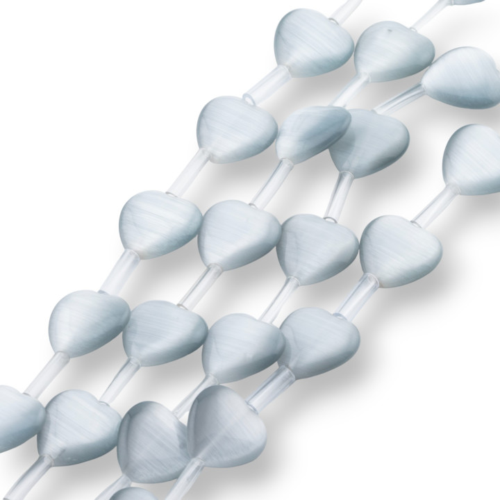 Occhio Di Gatto Cuore Piatto 14mm Grigio