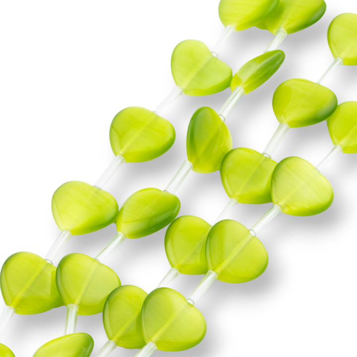 Occhio Di Gatto Cuore Piatto 16mm Verde Bosco