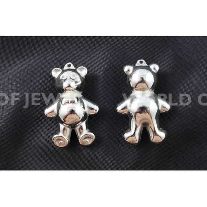 Pendente Di Argentone Orso 38x57mm - 1pz