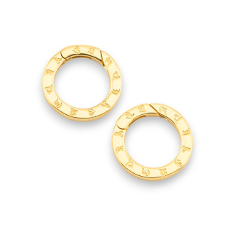 925 Silver Clasp Round Snap Hook With Zoodiac Signs 17x2mm 2pcs Gold