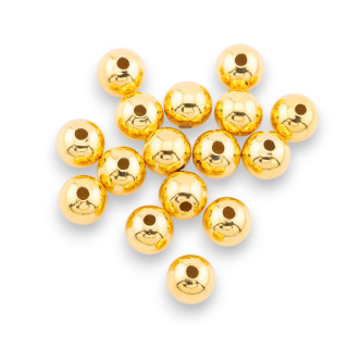 Distanziatore Palline Di Argento 925 6mm 5gr 16pz Circa Dorato