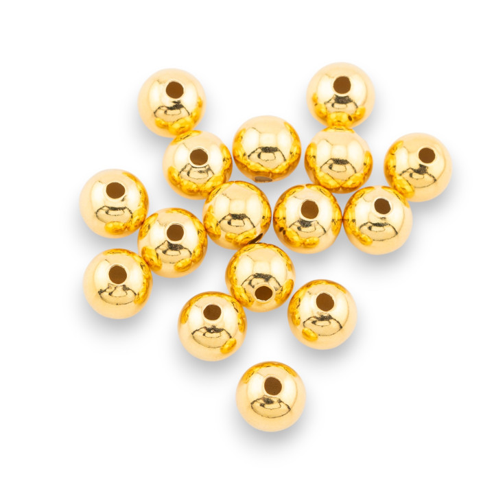 Spacer Balls Of 925 Silver 6mm 5gr 16pcs about Golden