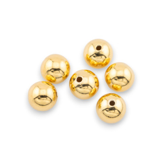 Distanziatore Palline Di Argento 925 9mm 6pz Dorato