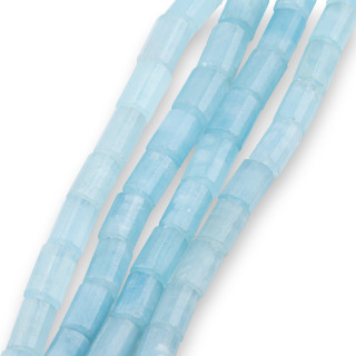 Aquamarine Milk Faceted Cylinder (VHB) 10mm