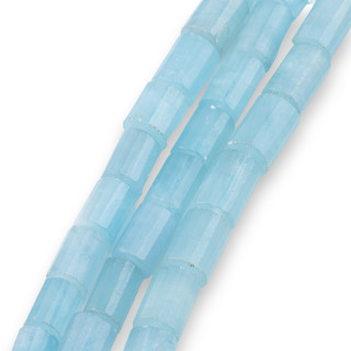 Aquamarine Milk Faceted Cylinder (VHB) 12mm