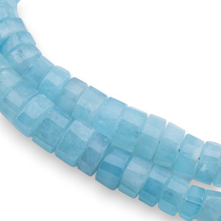 Aquamarine Milk Rondelle Irregular Faceted (ZHW) 110-120gr