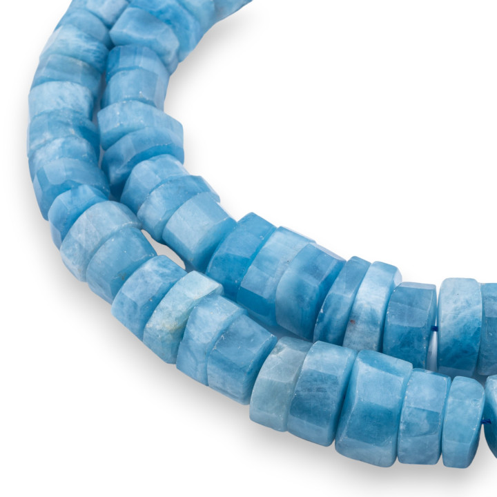 Aquamarine Milk Rondelle Irregular Faceted (ZSW) 100-110gr