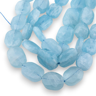 Aguamarina Leche Sasso Gradación Facetada Plana Irregular (ZHW) 75-80g